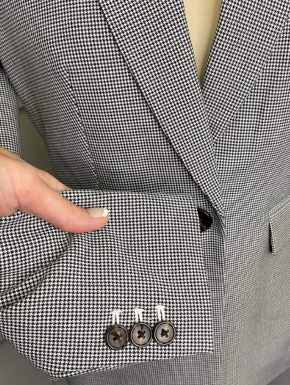 J. Crew peplum back blazer suit jacket houndstooth black white tweed Sz.2